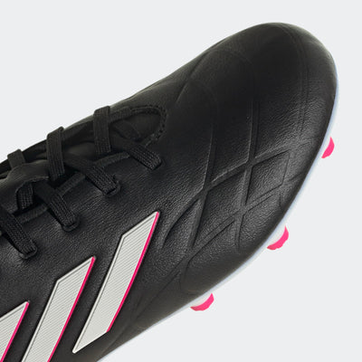 adidas Copa Pure.3 Firm Ground Soccer Shoe, Black/Zero Metallic/Team Shock Pink, 4.5 US Unisex Big Kid