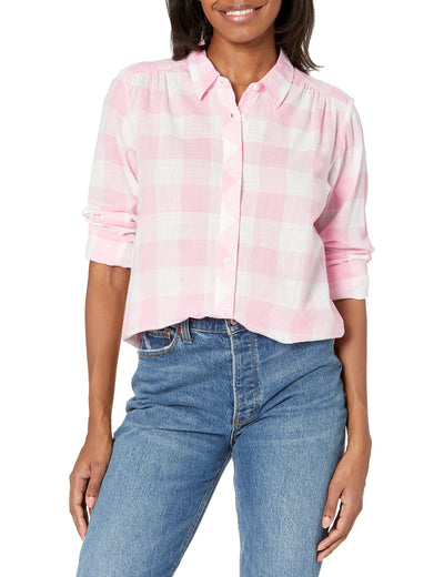 Columbia Women's Camp Henry Iii Ls Shirt Wild Rose/Buffalo Check Small