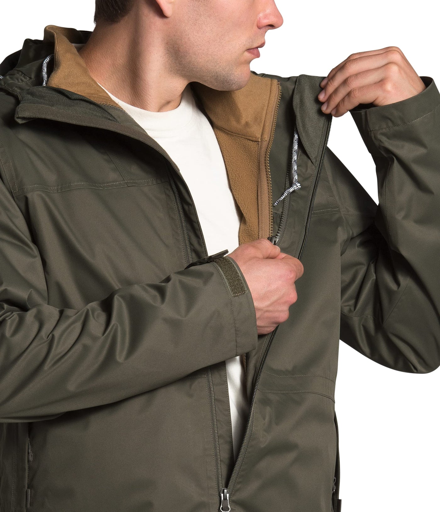 THE NORTH FACE Men’s Arrowood Triclimate Hooded Jacket, New Taupe Green/Utility Brown, Small